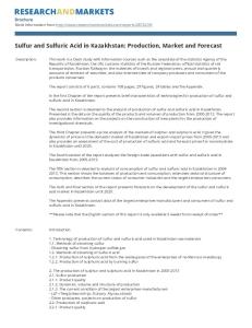 Sulfur and Sulfuric Acid in Kazakhstan: Production, Market and Forecast