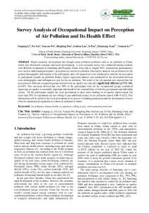 Survey Analysis of Occupational Impact on Perception of Air Pollution and Its Health Effect