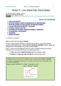 Tema 5: Los sistemas materiales. Tema 5. Los sistemas materiales