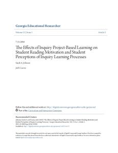 The Effects of Inquiry Project-Based Learning on Student Reading Motivation and Student Perceptions of Inquiry Learning Processes