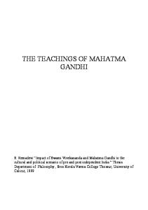 THE TEACHINGS OF MAHATMA GANDHI