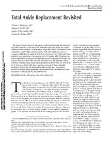 Total Ankle Replacement Revisited