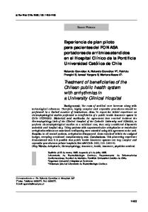 Treatment of beneficiaries of the Chilean public health system with arrhythmias in a University Clinical Hospital