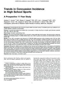 Trends in Concussion Incidence in High School Sports