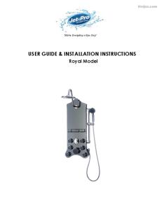 USER GUIDE & INSTALLATION INSTRUCTIONS