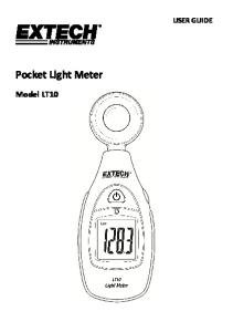 USER GUIDE. Pocket Light Meter. Model LT10