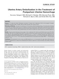 Uterine Artery Embolization in the Treatment of Postpartum Uterine Hemorrhage