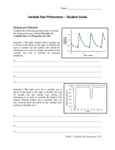 Variable Star Photometry Student Guide