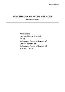 VOLKSWAGEN FINANCIAL SERVICES