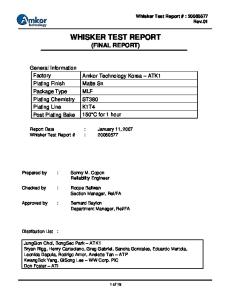 WHISKER TEST REPORT (FINAL REPORT)