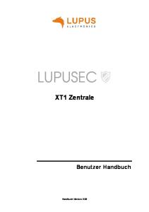 XT1 Zentrale. Benutzer Handbuch. Handbuch Version 2.33